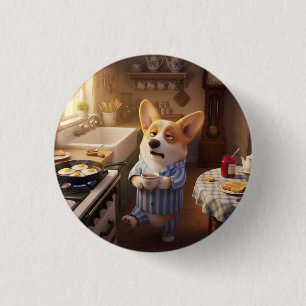 Chapa Redonda De 2,5 Cm Corgi No es una Persona Mañanera