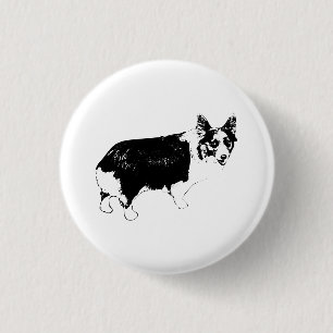 Chapa Redonda De 2,5 Cm Corgi Poco Alegría