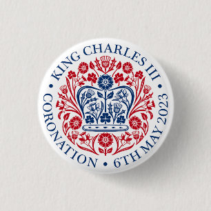 Chapa Redonda De 2,5 Cm Coronación de Charles III