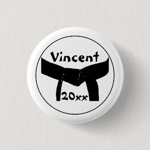 Chapa Redonda De 2,5 Cm Correa negra básica de los artes marciales