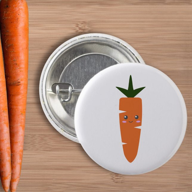 Chapa Redonda De 2,5 Cm Corta zanja (Cute Carrot Button)