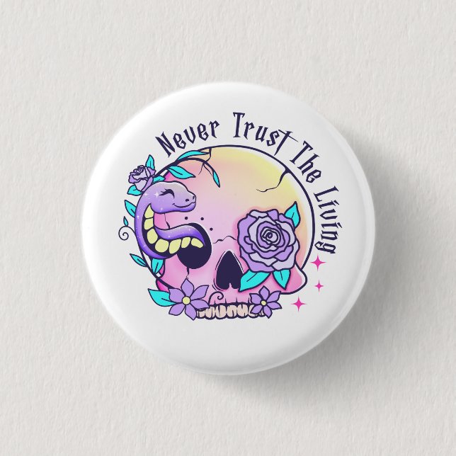 Chapa Redonda De 2,5 Cm Cráneo de Halloween (Anverso)