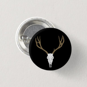 Chapa Redonda De 2,5 Cm Cráneo de venado mulo personalizable