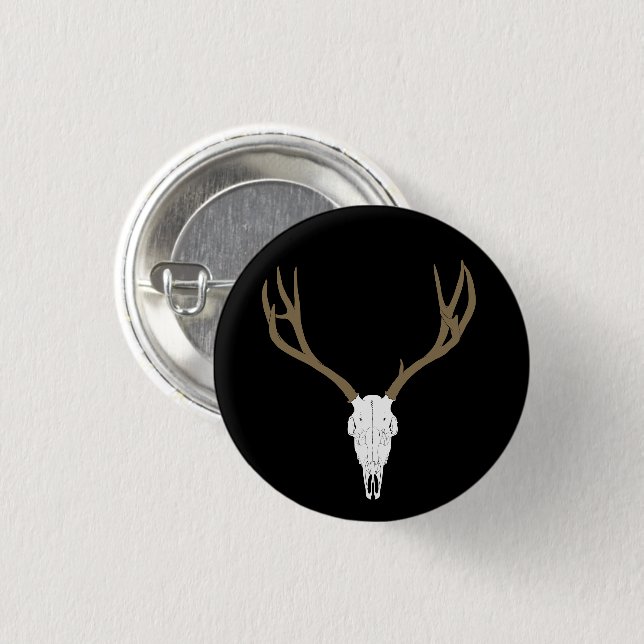 Chapa Redonda De 2,5 Cm Cráneo de venado mulo personalizable (Anverso y reverso)