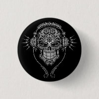 Cráneo del azúcar de DJ - negro