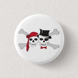 Chapa Redonda De 2,5 Cm cráneos piratas y cruces