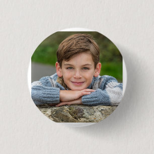 Chapa Redonda De 2,5 Cm Crea la foto de tu hijo personalizada doble cara