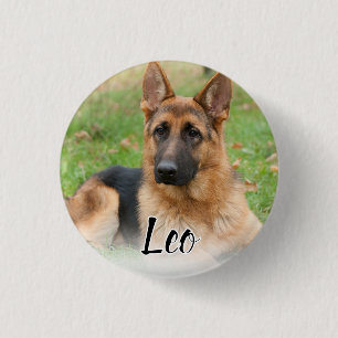 Chapa Redonda De 2,5 Cm Crea tu propia foto de mascota con nombre personal