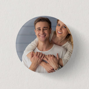 Chapa Redonda De 2,5 Cm Crea tu propia foto de pareja personalizada