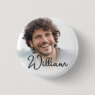 Chapa Redonda De 2,5 Cm Crea tu propio nombre de imagen de foto personaliz