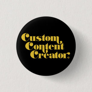 Chapa Redonda De 2,5 Cm Creador de Contenido Personalizado Eslogan Amarill