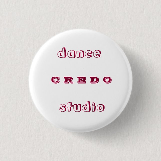 Chapa Redonda De 2,5 Cm CREDO del estudio de la danza (Anverso)