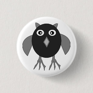 Chapa Redonda De 2,5 Cm Creepy Halloween Owl Button