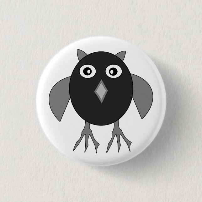 Chapa Redonda De 2,5 Cm Creepy Halloween Owl Button (Anverso)