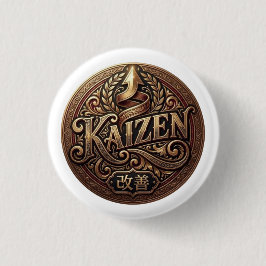 Chapa Redonda De 2,5 Cm Crest Vintage de Kaizen | Mejora Continua