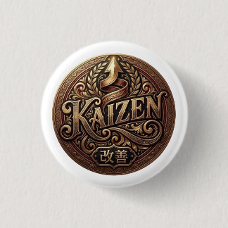 Chapa Redonda De 2,5 Cm Crest Vintage de Kaizen | Mejora Continua