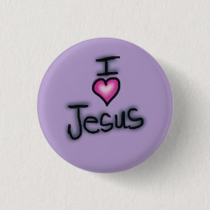 Chapa Redonda De 2,5 Cm Cristiano amo a Jesús amo a Jesús