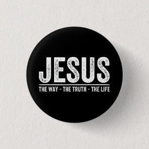 Chapa Redonda De 2,5 Cm Cristo Jesús El Camino. La Verdad. La Vida Bendita