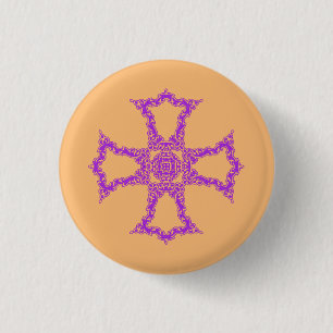 Chapa Redonda De 2,5 Cm Cruz cristiana rosa