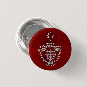 Chapa Redonda De 2,5 Cm Cruz de Jerusalén peregrinación tatuaje sello rojo