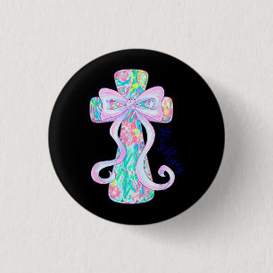 Chapa Redonda De 2,5 Cm Cruz de Pascua Cristiana Religiosa Él ha Resucitad