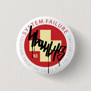 Chapa Redonda De 2,5 Cm Cruz del sistema - rojo