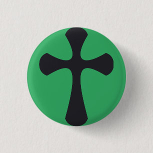 Chapa Redonda De 2,5 Cm Cruz minimalista moderna arte cristiano contemporá