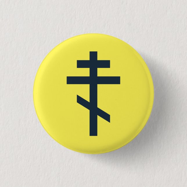 Chapa Redonda De 2,5 Cm Cruz ortodoxa rusa (Anverso)