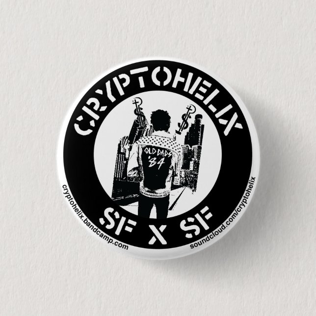 Chapa Redonda De 2,5 Cm Cryptohelix - SFxSF (Anverso)