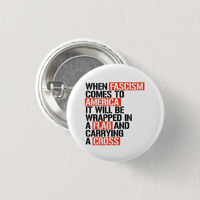 Chapa Redonda De 2,5 Cm Cuando el fascismo llega a Estados Unidos (Anverso y reverso)