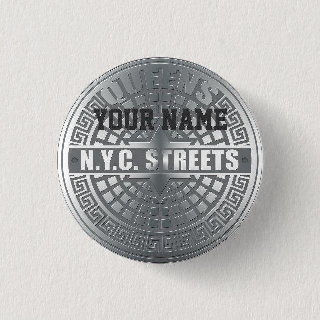 Chapa Redonda De 2,5 Cm Cubiertas de Pozos Queens (Anverso)