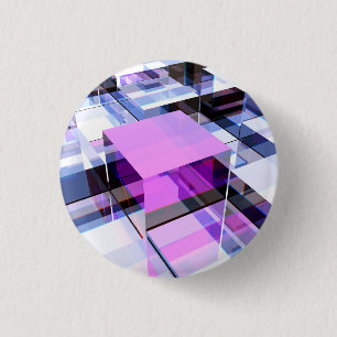 Chapa Redonda De 2,5 Cm cubo púrpura único