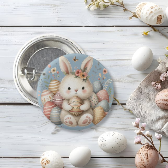Chapa Redonda De 2,5 Cm Cuidada acuarela Bunny Easter (Cute watercolor Bunny Easter 3 Cm Round Badge)