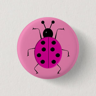 Chapa Redonda De 2,5 Cm Cuidados y coloridos ladybugs, encanto de la suert
