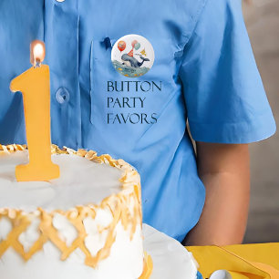 Chapa Redonda De 2,5 Cm Cumpleaños de los chicos de ballena
