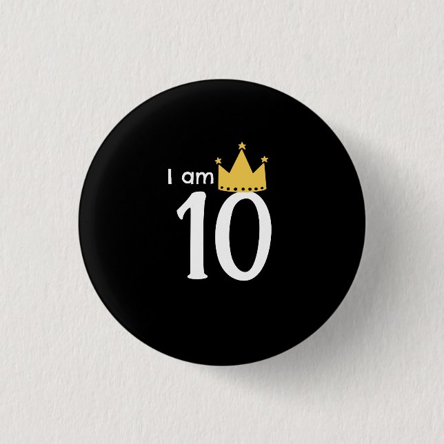 Chapa Redonda De 2,5 Cm  Cumpleaños Personalizado Soy 10  (Anverso)