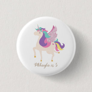 Chapa Redonda De 2,5 Cm Curso simple de unicornio arcoiris personalizado