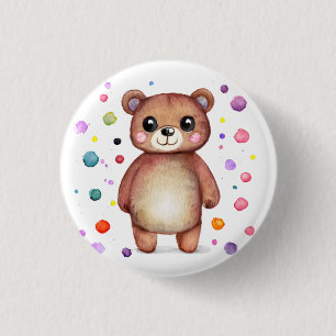 Chapa Redonda De 2,5 Cm Curte Bear Guay Teddy positivo