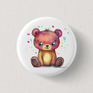Chapa Redonda De 2,5 Cm Curte Bear Guay Teddy positivo