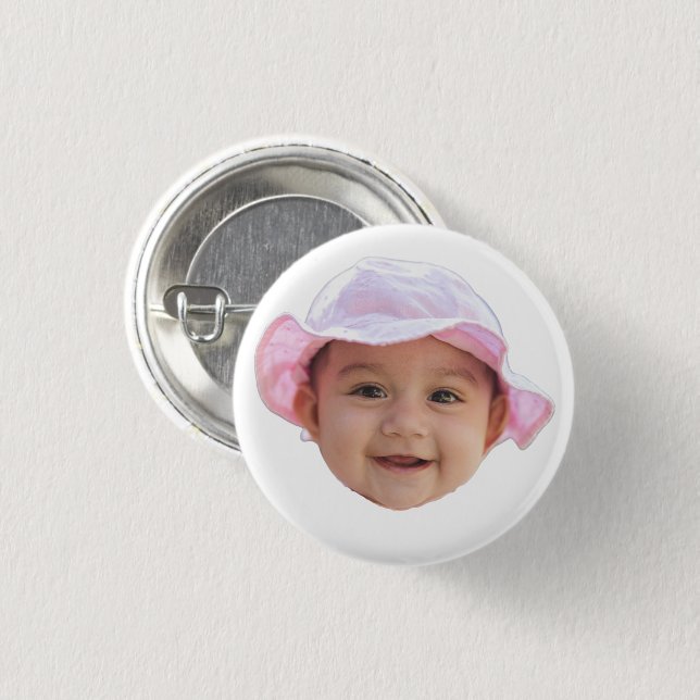 Chapa Redonda De 2,5 Cm Custom Baby Photo, Baby Photo Face (Anverso y reverso)