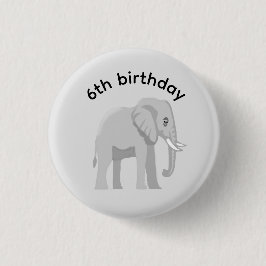 Chapa Redonda De 2,5 Cm Custom Elephant Birthday Boy Girl Age Badge Pin