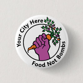 Chapa Redonda De 2,5 Cm Custom Food Not Bombs logo
