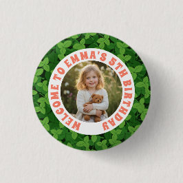 Chapa Redonda De 2,5 Cm Custom Kids Birthday Button with Photo