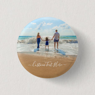 Chapa Redonda De 2,5 Cm Custom Photo and Text Your Own Design Super Family