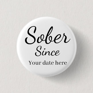 Chapa Redonda De 2,5 Cm Custom “Sober Since” Keychain - Sobriety Date 