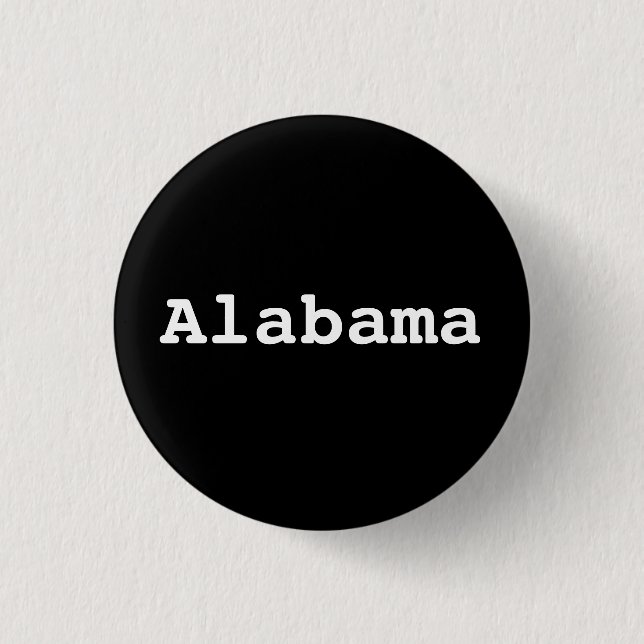 Chapa Redonda De 2,5 Cm Customisable Alabama Typography (Anverso)