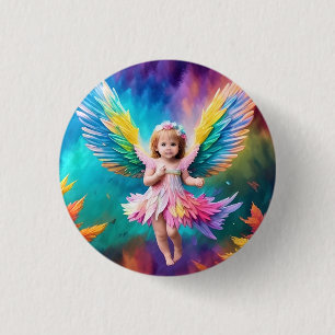 Chapa Redonda De 2,5 Cm Cute Baby Angel Wings Art-38424