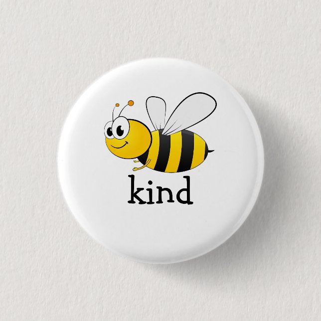 Chapa Redonda De 2,5 Cm Cute Bee Kind (Anverso)