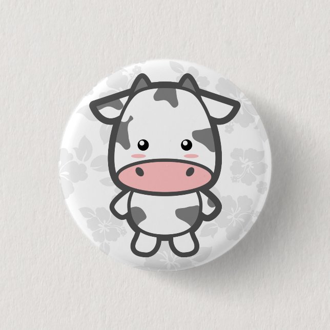 Chapa Redonda De 2,5 Cm Cute Cow (Anverso)
