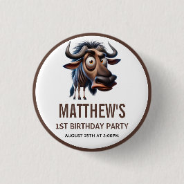 Chapa Redonda De 2,5 Cm Cute Crazy Cheetah Farm Theme 1st Birthday